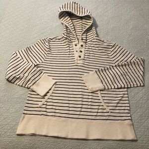 J Crew 1/4 snap striped nautical hoodie. Medium.